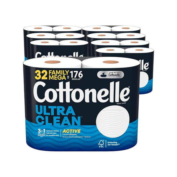 Cottonelle Toilet Paper（Distributor's clearance sale at special prices）24 Family Mega Rolls = 132 Regular Rolls