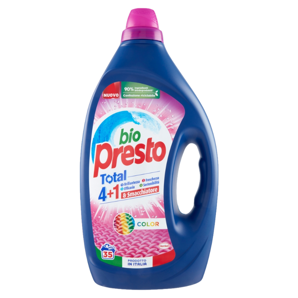 BIO PRESTO LAUNDRY DETERGENT COLOR 35 WASHES 1.7 LT (4 in a box)
